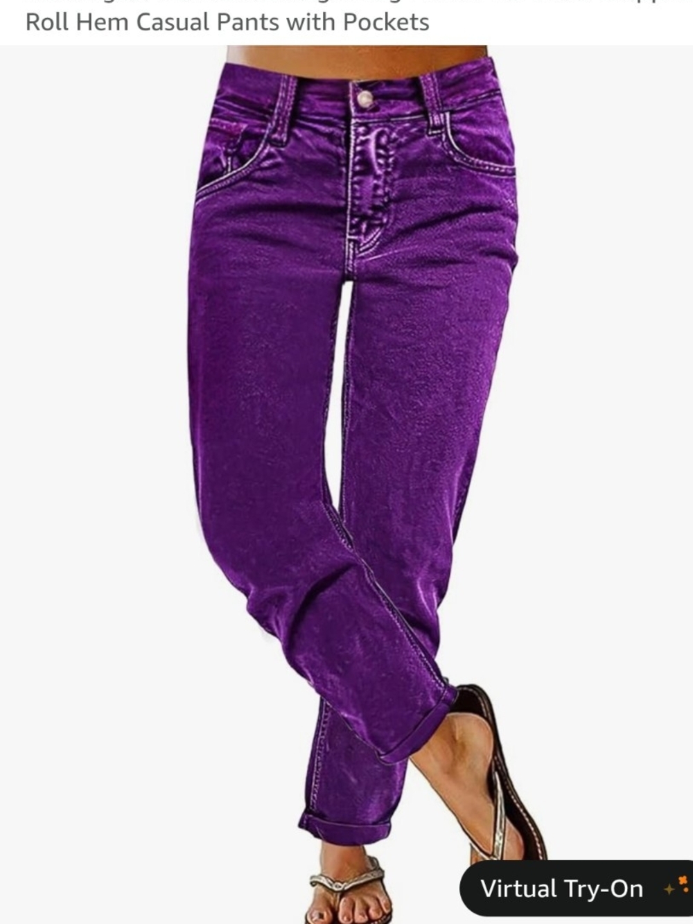 Classic Boyfriend Jeans in Vibrant Purple